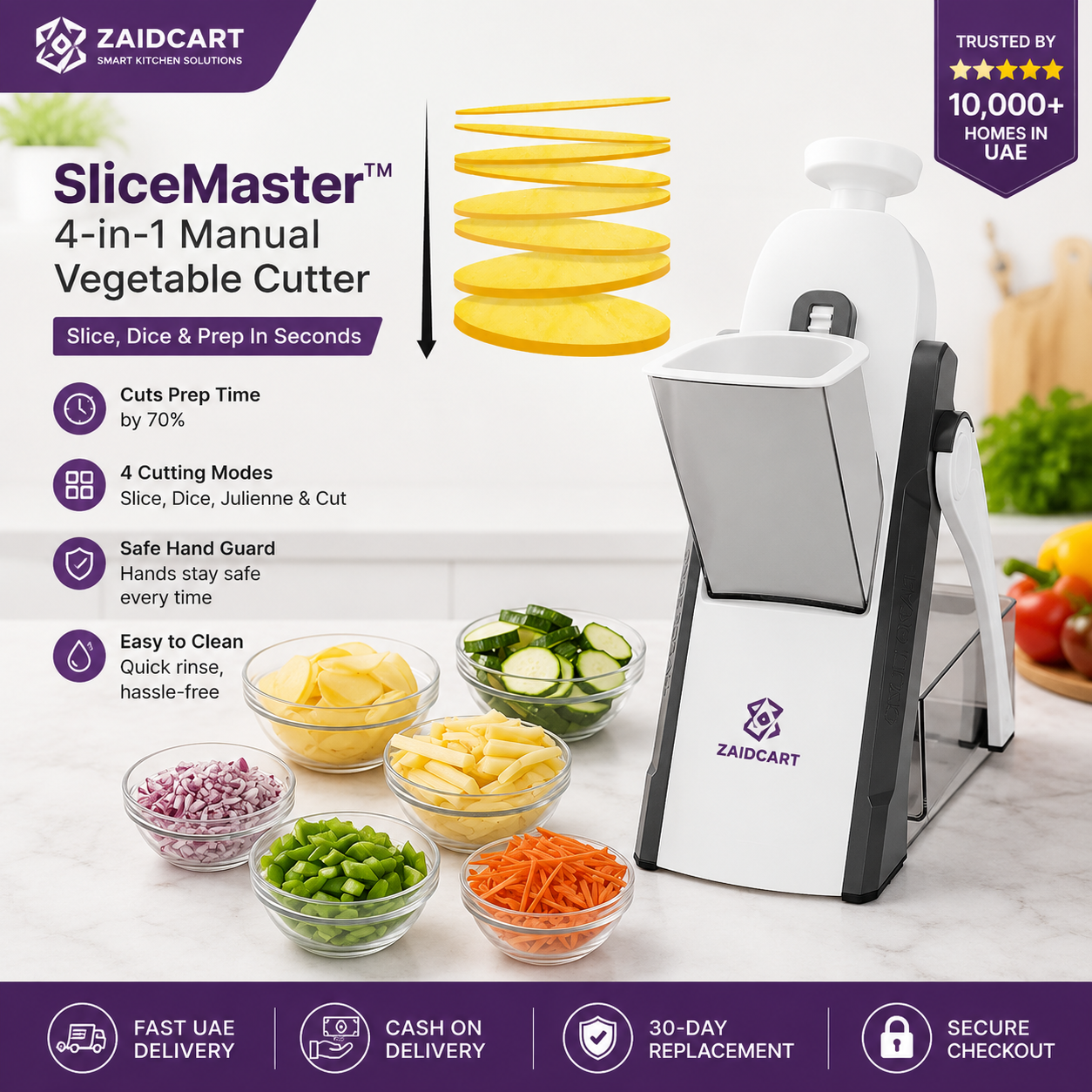 SliceMaster 4-in-1 Manual Vegetable Cutter